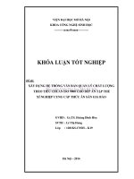 Xây dựng hệ thống văn bản quản lý chất lượng theo tiêu chuẩn ISO 9000 cho bếp ăn tập thể xí nghiệp cung cấp thức ăn sẵn gia bảo