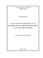Xử lý tài sản bảo đảm tiền vay là bất động sản qua thực tiễn hoạt động của các tổ chức tín dụng 