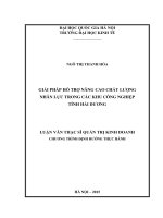 Giải pháp hỗ trợ nâng cao chất lượng nhân lực trong các khu công nghiệp tỉnh hải dương 