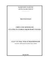 Chiến lược kinh doanh của công ty cổ phần chợ bưởi đến năm 2020 