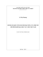 Đánh giá khả năng dự báo hạn mùa của một số mô hình khí hậu khu vực cho việt nam 