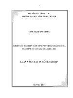 Nghiên cứu diễn biến chất lượng nước sông Nhuệ đoạn chảy qua địa phận tỉnh Hà Nam giai đoạn 20062012