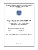 Nghiên cứu chế tạo vật liệu hấp phụ mới trên cơ sở biến tính than hoạt tính và ứng dụng xử lý thủy ngân trong môi trường nước, không khí (TT)