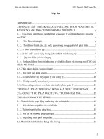 PHÂN TÍCH HOẠT ĐỘNG sản XUẤT KINH DOANH tại công ty cổ phần đầu tư và thương mại TNG chi nhánh phú bình i