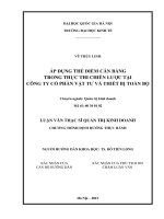 Áp dụng thẻ điểm cân bằng trong thực thi chiến lược tại công ty cổ phần vật tư vàthiết bị toàn bộ 