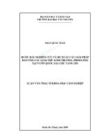 Bước đầu nghiên cứu và đề xuất các giải pháp bảo tồn các loài thú linh trưởng (primates) tại vườn quốc gia chư yang sin 