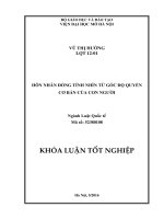 Hôn nhân đồng tính nhìn từ góc độ quyền cơ bản của con người