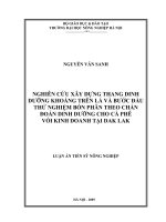 Nghiên cứu xây dựng thang dinh dưỡng khoáng trên lá và bước đầu thử nghiệm bón phân theo chẩn đoán dinh dưỡng cho cà phê vối kinh doanh tại đăk lăk 