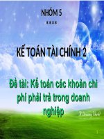 Kế toán các khoản chi phí phải trả trong doanh nghiệp