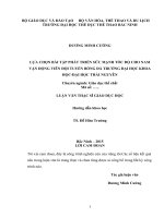 Lựa chọn bài tập phát triển sức mạnh tốc độ cho nam vđv đội tuyển bóng đá trường đại học khoa học đại học thái nguyên