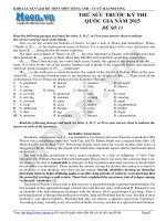 Đề thi thử THPT Quốc Gia môn Tiếng Anh