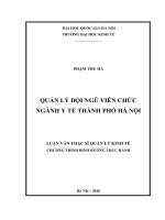 Quản lý đội ngũ viên chức ngành y tế thành phố hà nội 
