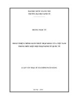 Hoàn thiện chính sách thuế nhập khẩu của việt nam trong điều kiện hội nhập kinh tế quốc tế 