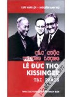 CÁC CUỘC THƯƠNG LƯỢNG lê đức THỌ KISSINGER tại PARIS 