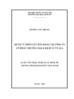 Quản lý nhân lực bán hàng tại công ty cổ phần thương mại  dịch vụ vũ gia 