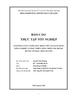 GIẢI PHÁP TĂNG CƯỜNG HUY ĐỘNG VỐN TẠI NGÂN HÀNG NÔNG NGHIỆP VÀ PHÁT TRIỂN NÔNG THÔN CHI NHÁNH HUYỆN VÕ NHAI, THÁI NGUYÊN