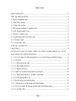 Nghiên cứu sự hài lòng của du khách với chất lượng dịch vụ du lịch tại khu du lịch hồ núi cốc, tỉnh thái nguyên