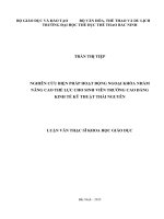 NGHIÊN CỨU BIỆN PHÁP HOẠT ĐỘNG NGOẠI KHÓA NHẰM NÂNG CAO THỂ LỰC CHO SINH VIÊN TRƯỜNG CAO ĐẲNG KINH TẾ KỸ THUẬT THÁI NGUYÊN