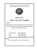 Giải pháp tăng cường huy động vốn tại ngân hàng nông nghiệp và phát triển nông thôn  chi nhánh huyện võ nhai, thái nguyên