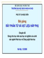 Bài giảng rây phân tử và vật liệu hấp phụ   PGS TS  Tạ Ngọc Đôn