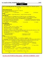 BÀI TẬP HÓA  ĐẦY ĐỦ CÁC DẠNG