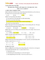 Đề thi giữa học kì 1 môn Vật lý lớp 10 trường THPT Phan Ngọc Hiển, Cà Mau năm 2015 - 2016
