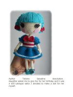 Cách móc búp bê lalaloopsy tóc xanh váy xanh dễ làm, siêu dễ thương