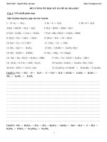 Đề cương ôn tập thi học kì 2  môn hóa học lớp 10