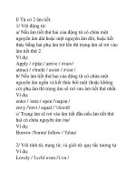 TRỌNG ÂM,TRẠNG TỪ,DANH TỪ,TÍNH TỪ VÀ CÁC THÌ