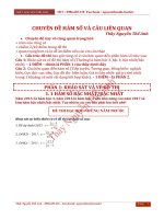 Chuyên đề hàm số và các câu hỏi liên quan  THẦY THẾ ANH