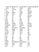 những động từ bất quy tắc phổ biến