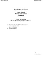 Các dạng bài tập trắc nghiệm môn hóa học