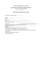 ĐƠN XIN GIA NHẬP CÂU LẠC BỘ