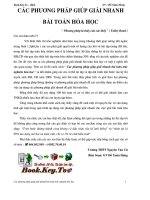 Các phương pháp giải nhanh bài tập trắc nghiêm môn hóa học