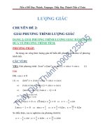 THẦY DUY THÀNH GIẢI PHƯƠNG TRÌNH LƯỢNG GIÁC BẰNG PP đưa về PHƯƠNG TRÌNH TÍCH