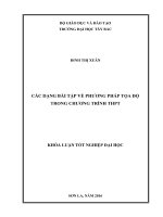 Các dạng bài tập về phương pháp toạ độ trong chương trình trung học phổ thông 