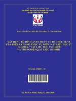 xây dựng bộ hình ảnh chuẩn về tổ chức tế vi của thép và gang, phục vụ môn “vật liệu học 1” ( 1126010)), “vật liệu học 2”(1126070) và thí nghiệm vật liệu (1126011)