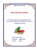 skkn PHÁT HIỆN và KHẮC PHỤC QUAN NIỆM SAI LỆCH của học SINH TRONG dạy học PHẦN cơ học vật lý ở TRƯỜNG PHỔ THÔNG