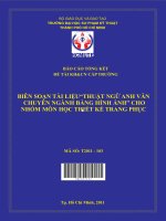biên soạn tài liệu“thuật ngữ anh văn chuyên ngành bằng hình ảnh” cho nhóm môn học thiết kế trang phục 