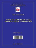 nghiên cứu khả năng keo tụ của alginate   cacl2 để làm trong nước 