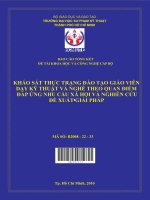 kháo sát thực trạng đào tạo giáo viên dạy kỹ thuật và nghề theo quan điểm đáp ứng nhu cầu xã hội và nghiên cứu đề xuất giải pháp 