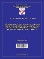 mô hình “coffee languages” giải pháp nâng cao kỹ năng ngoại ngữ và tạo việc làm cho sinh viên tại trường đại học sư phạm kỹ thuật tp hcm 