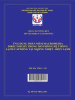 ứng dụng phần mềm macromedia director mx trong mô phỏng hệ thống lạnh cấp đông tại xưởng nhiệt   điện lạnh 