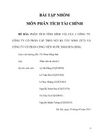 Bài tập Phân tích tài chính  PHÂN TÍCH TÌNH HÌNH TÀI CỦA 2 CÔNG TY: CÔNG TY CỔ PHẦN CÁP TREO NÚI BÀ TÂY NINH (TCT) VÀ CÔNG TY CỔ PHẦN CÔNG VIÊN NƯỚC ĐẦM SEN (DSN)