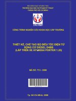 thiết kế, chế tạo bộ điều tốc điện tử động cơ diesel d4bb (lắp trên xe hyundai porter 1 25) 