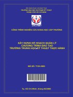 xây dựng kế hoạch quản lý chương trình đào tạo trường trung học kỹ thuật thực hành 