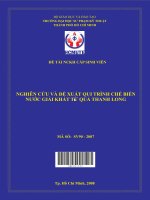 nghiên cứu và đề xuất qui trình chế biến nước giải khát từ quả thanh long 