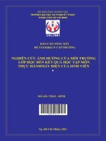 nghiên cứu ảnh hưởng của môi trường lớp học đến kết quả học tập môn thực hànhmáy điện của sinh viên 