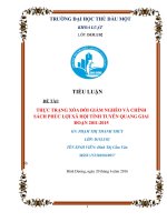 THỰC TRẠNG XÓA ĐÓI GIẢM NGHÈO VÀ CHÍNH SÁCH PHÚC LỢI XÃ HỘI TỈNH TUYÊN QUANG GIAI ĐOẠN 20112015