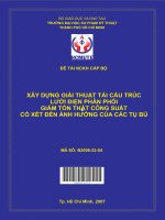 xây dựng giải thuật tái cấu trúc lưới điện phân phối giảm tổn thất công suất có xét đến ảnh hưởng của các tụ bù 